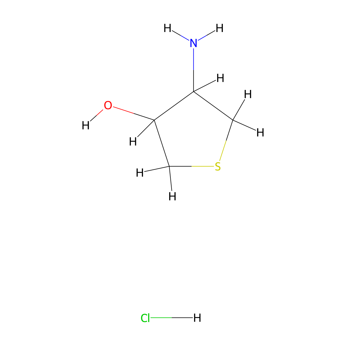 4-Aminotetrahydrothiophen-3-ol hydrochloride molecular structure, CAS 857244-49-6