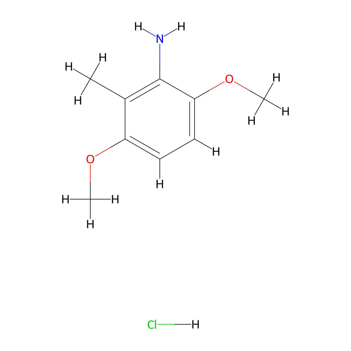 3,6-Dimethoxy-2-methylaniline hydrochloride molecular structure, CAS 857245-46-6