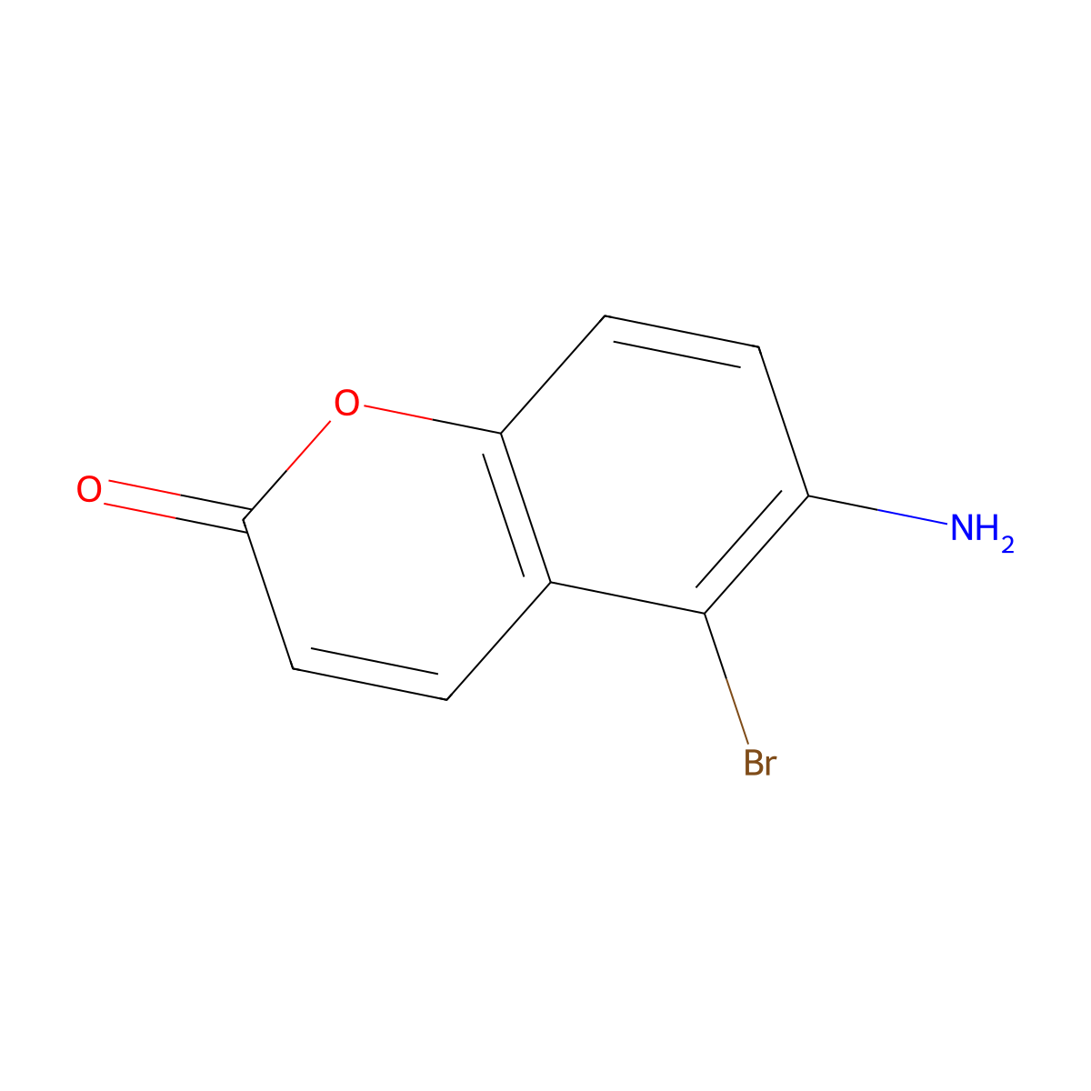 6-Amino-5-bromo-2h-chromen-2-one molecular structure, CAS 857250-70-5