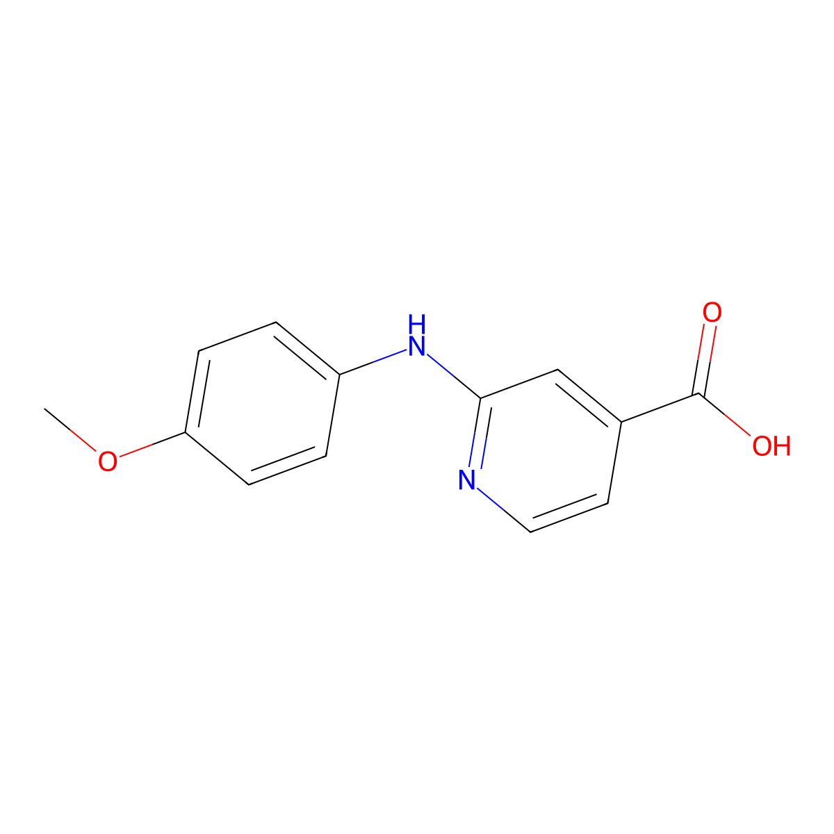 2-((4-Methoxyphenyl)amino)isonicotinic acid molecular structure, CAS 85726-29-0