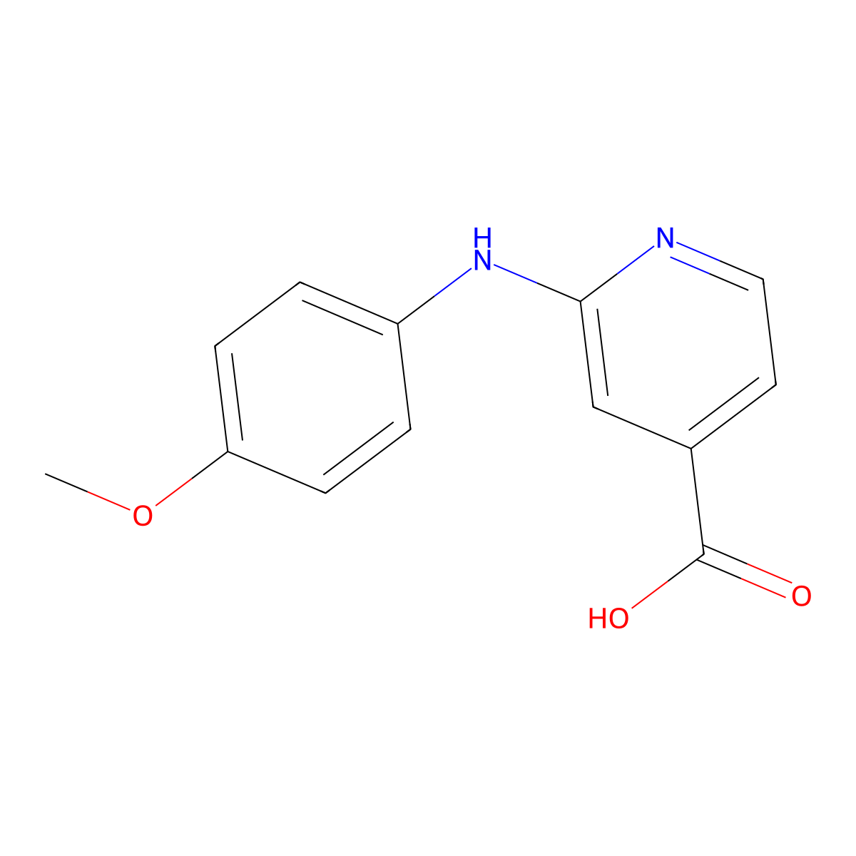 2-((4-Methoxyphenyl)amino)isonicotinic acid molecular structure, CAS 85726-29-0