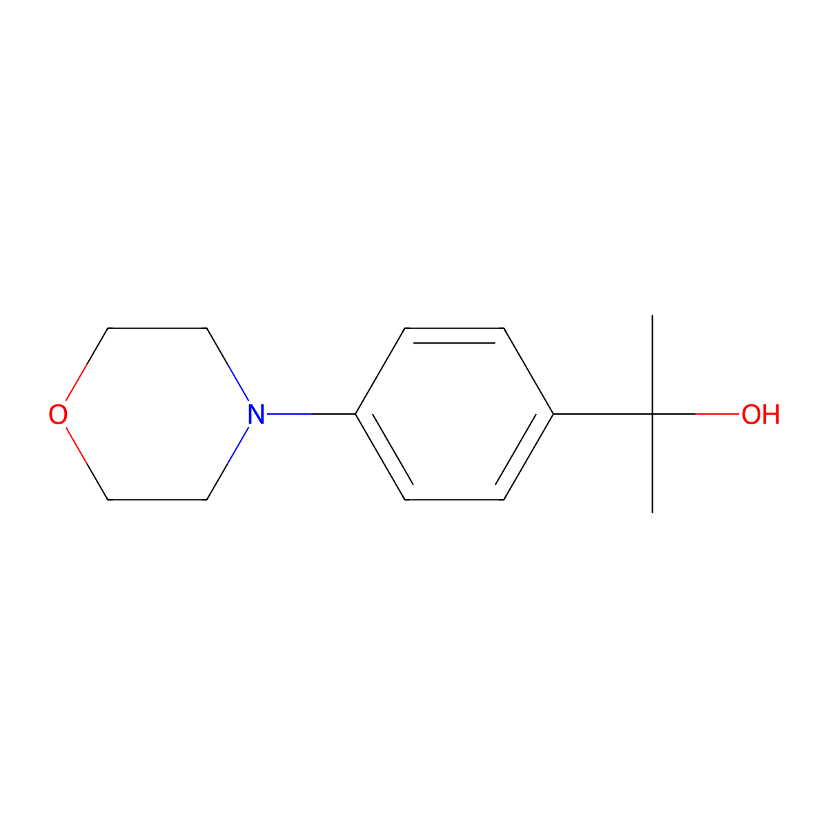 alpha,alpha-Dimethyl-4-(4-morpholinyl)benzenemethanol molecular structure, CAS 857263-98-0