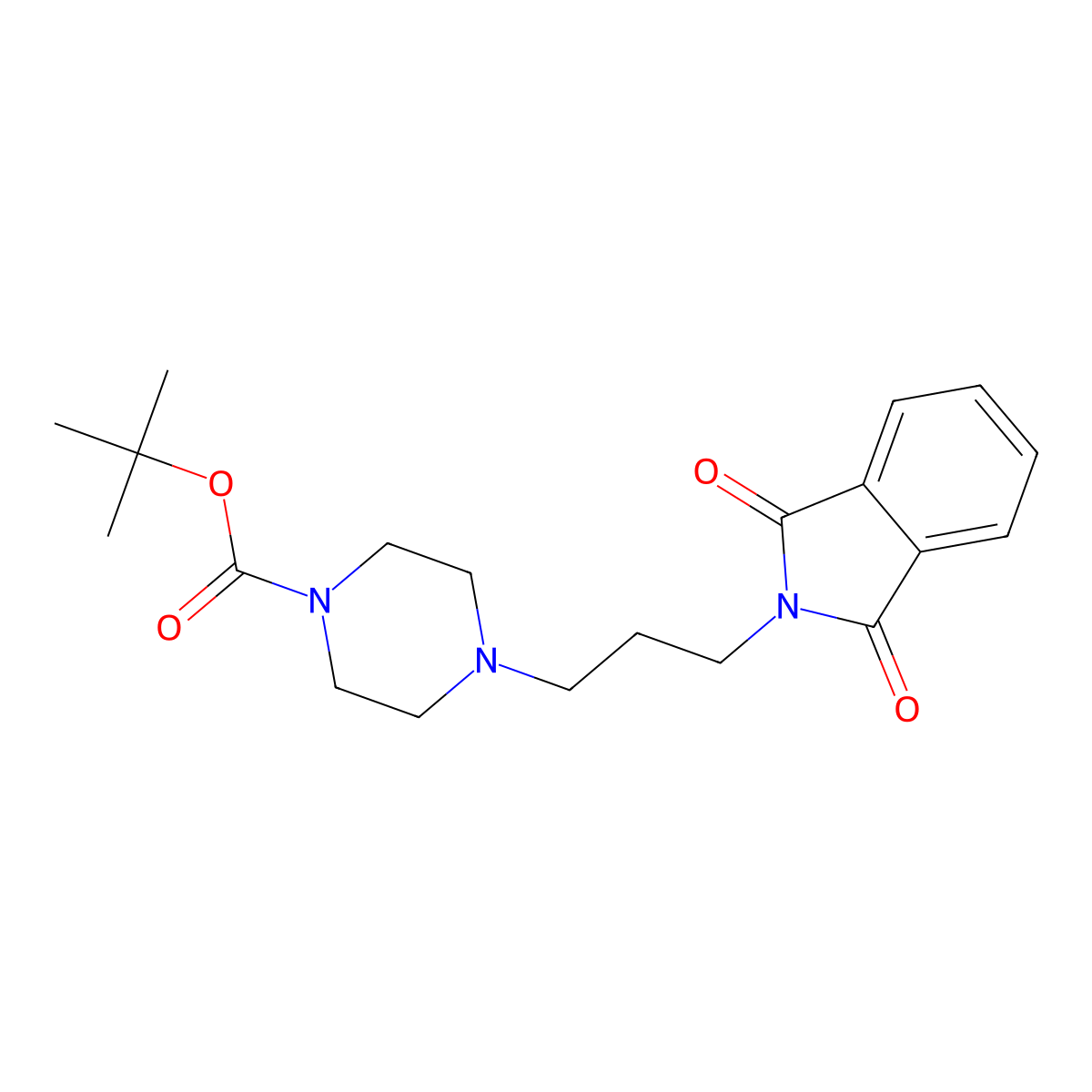 4-[3-(1,3-Dioxo-1,3-dihydro-isoindol-2-yl)-propyl]-piperazine-1-carboxylic acid tert-butyl ester molecular structure, CAS 857266-28-5