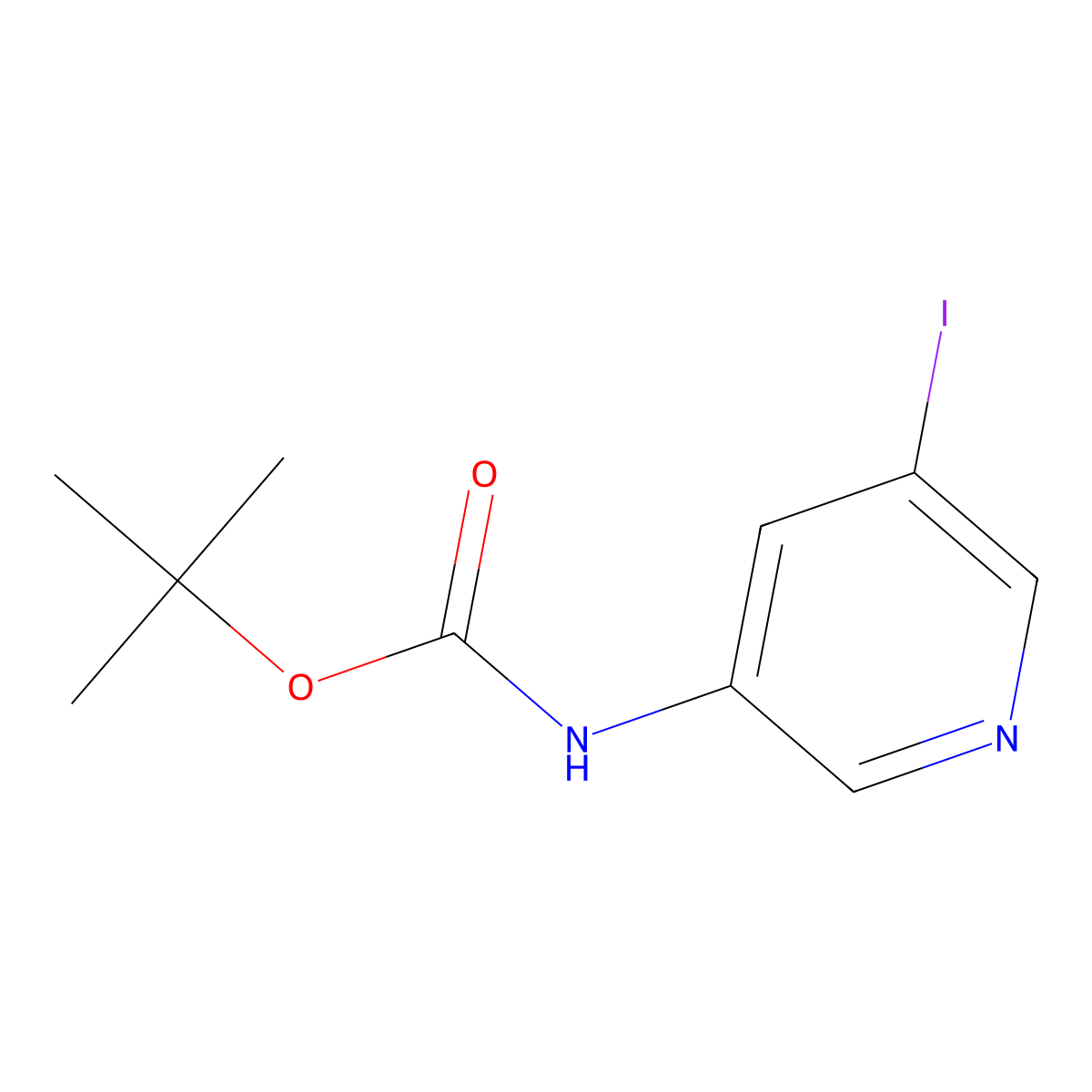 tert-Butyl (5-iodopyridin-3-yl)carbamate molecular structure, CAS 857266-59-2