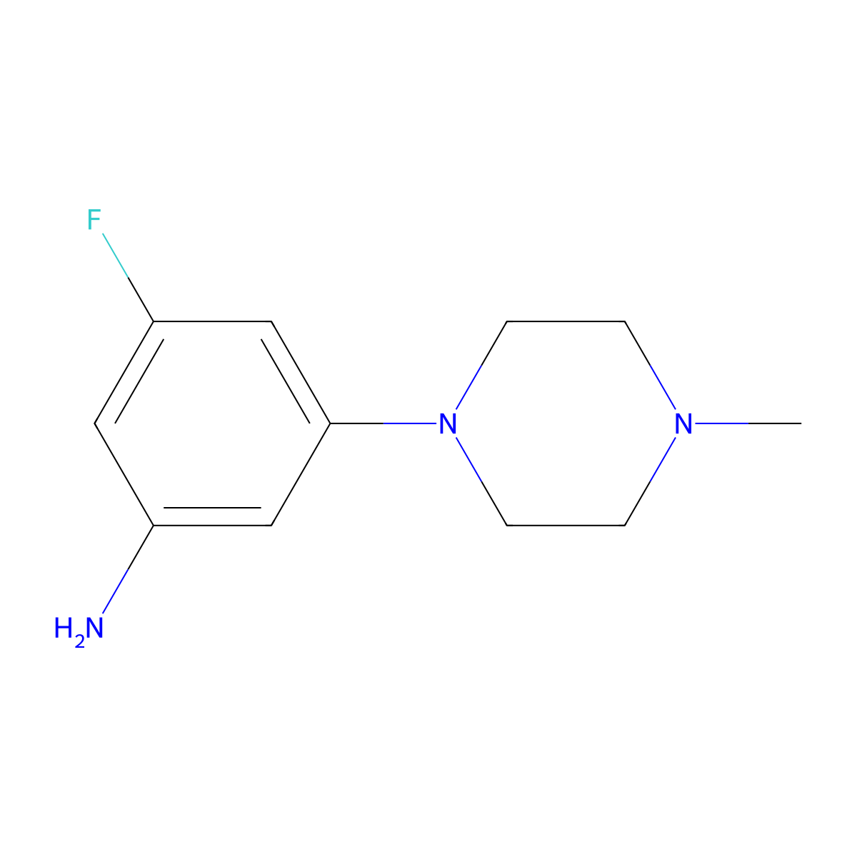 3-Fluoro-5-(4-methylpiperazin-1-yl)aniline molecular structure, CAS 857267-07-3