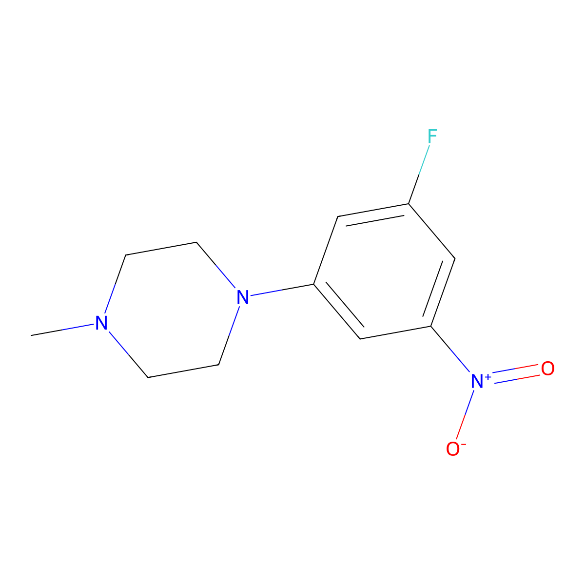 1-(3-Fluoro-5-nitrophenyl)-4-methylpiperazine molecular structure, CAS 857267-08-4