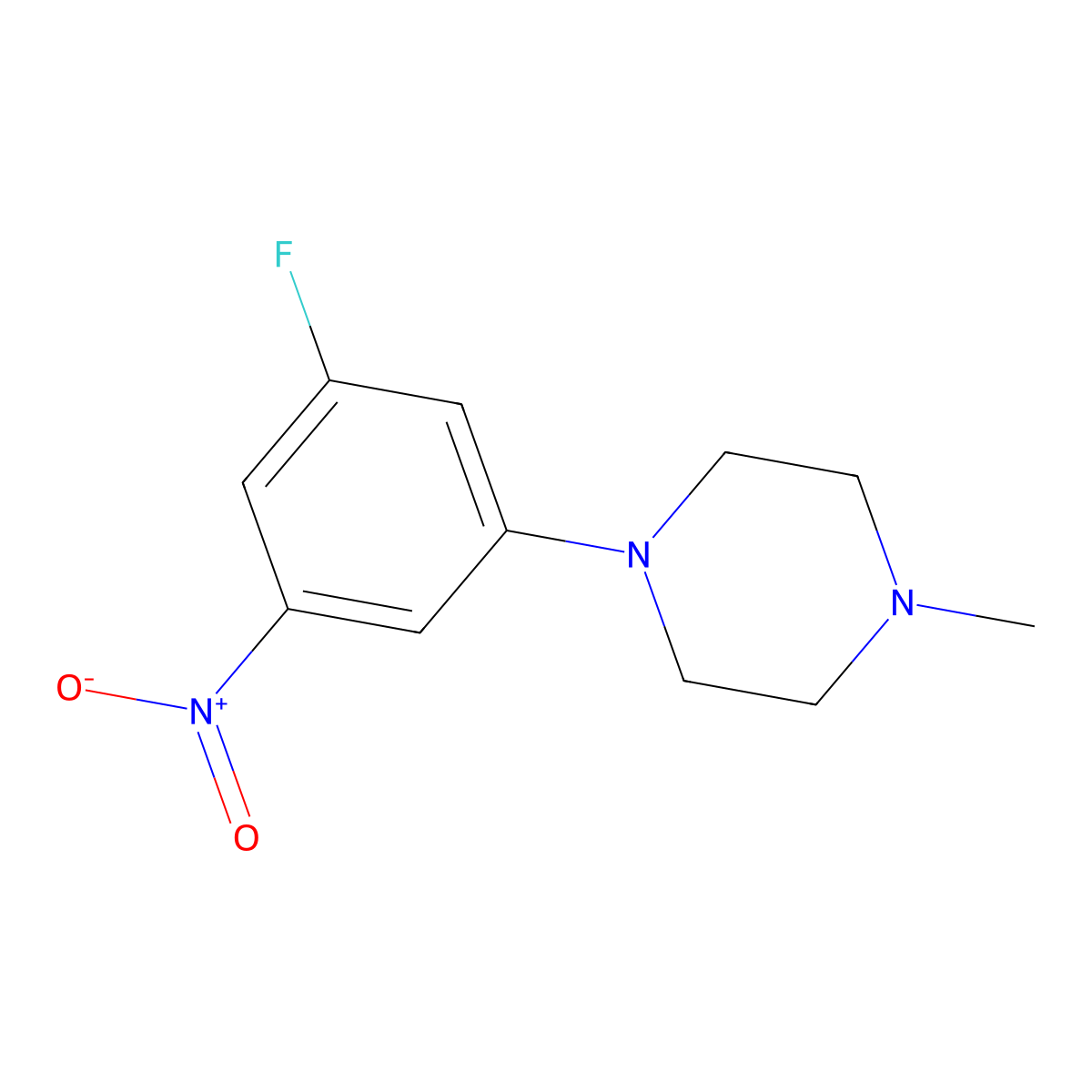 1-(3-Fluoro-5-nitrophenyl)-4-methylpiperazine molecular structure, CAS 857267-08-4