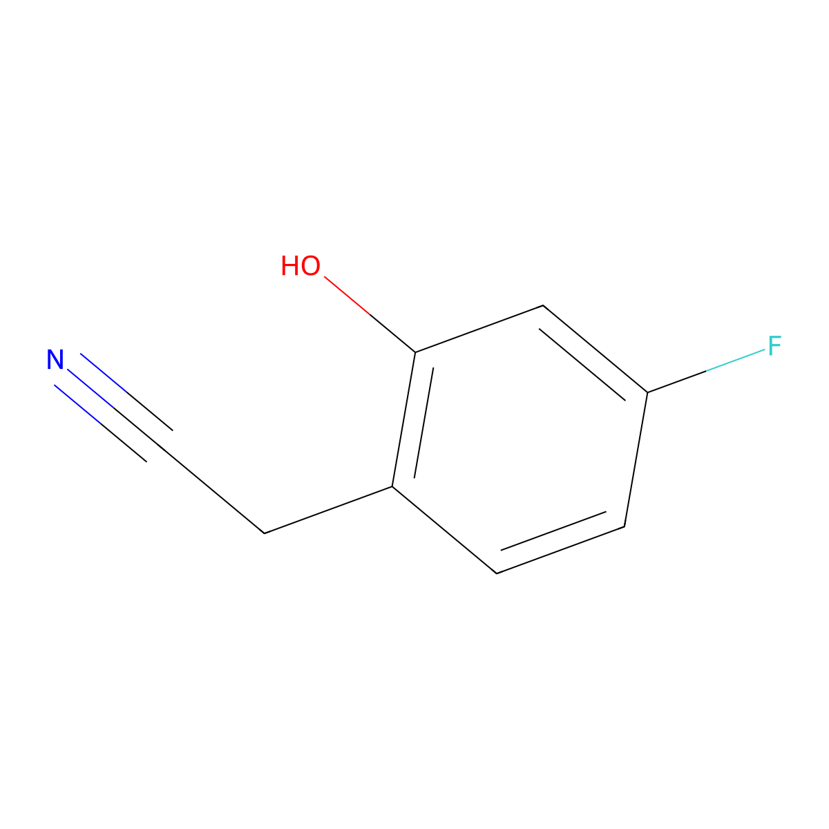 2-(4-Fluoro-2-hydroxyphenyl)acetonitrile molecular structure, CAS 857275-76-4