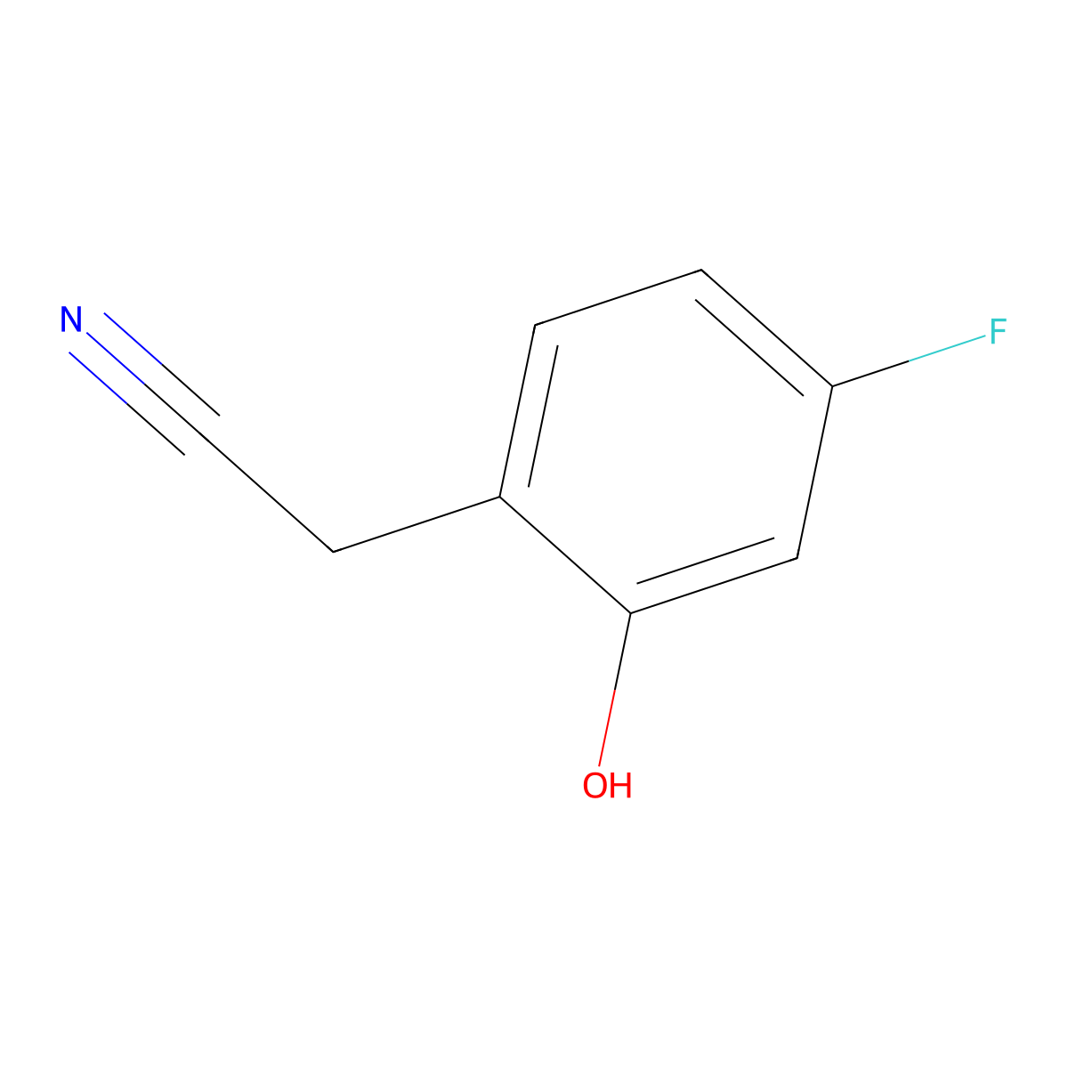 2-(4-Fluoro-2-hydroxyphenyl)acetonitrile molecular structure, CAS 857275-76-4