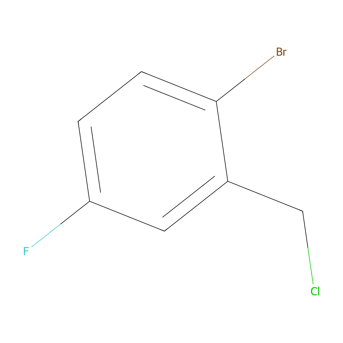 1-Bromo-2-(chloromethyl)-4-fluorobenzene molecular structure, CAS 857276-61-0