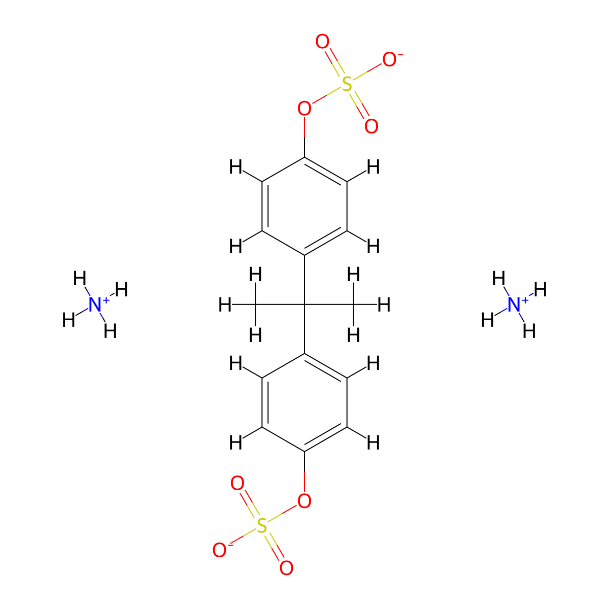 Bisphenol A Bissulfate Diammonium Salt molecular structure, CAS 857283-05-7