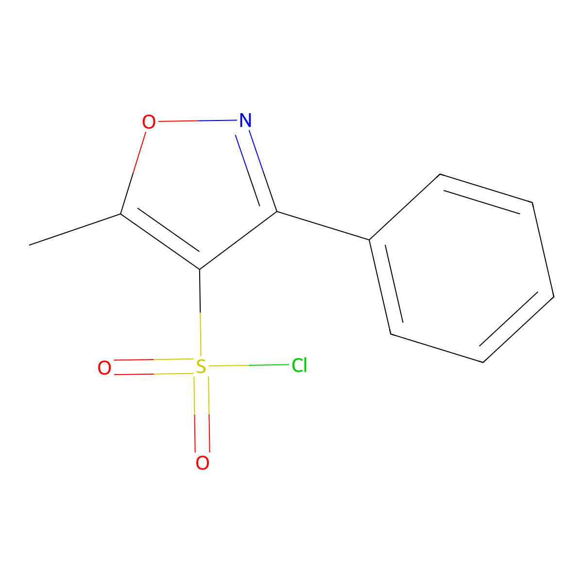 5-Methyl-3-phenyl-1,2-oxazole-4-sulfonyl chloride molecular structure, CAS 857283-56-8