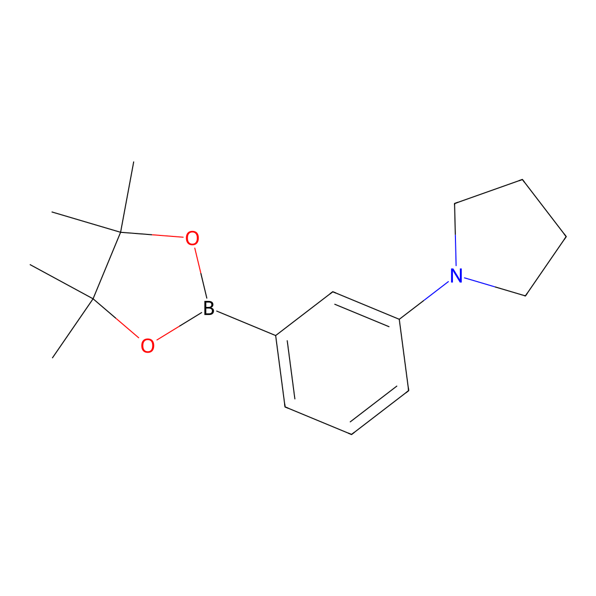 1-(3-(4,4,5,5-Tetramethyl-1,3,2-dioxaborolan-2-yl)phenyl)pyrrolidine molecular structure, CAS 857283-63-7