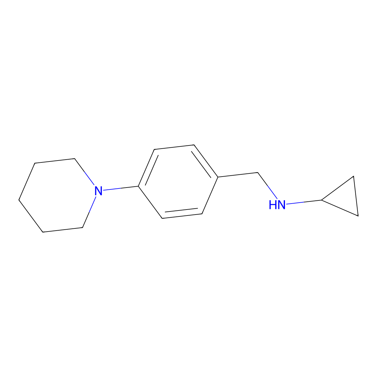 N-(4-piperidin-1-ylbenzyl)cyclopropanamine molecular structure, CAS 857283-76-2