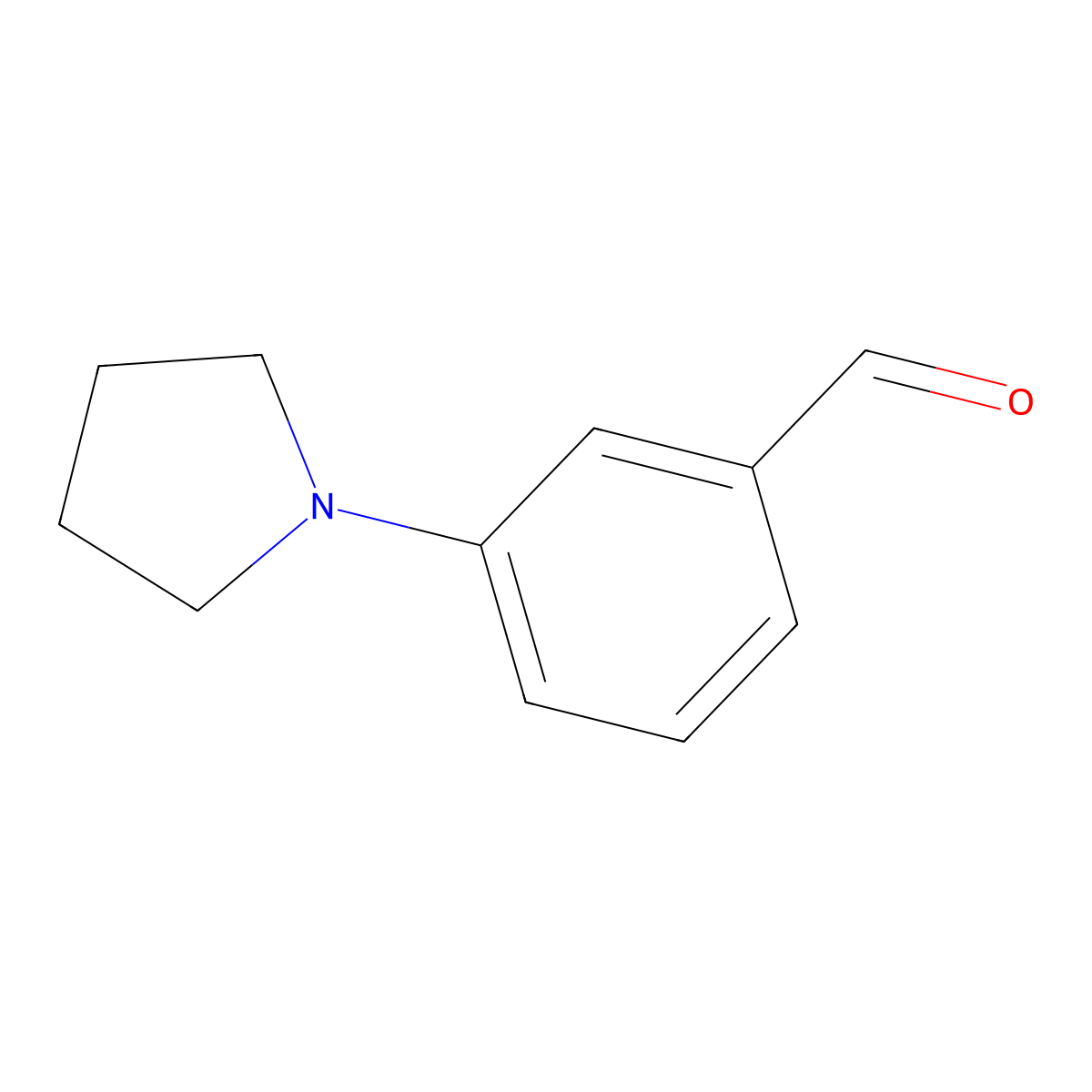 3-Pyrrolidin-1-ylbenzaldehyde molecular structure, CAS 857283-89-7