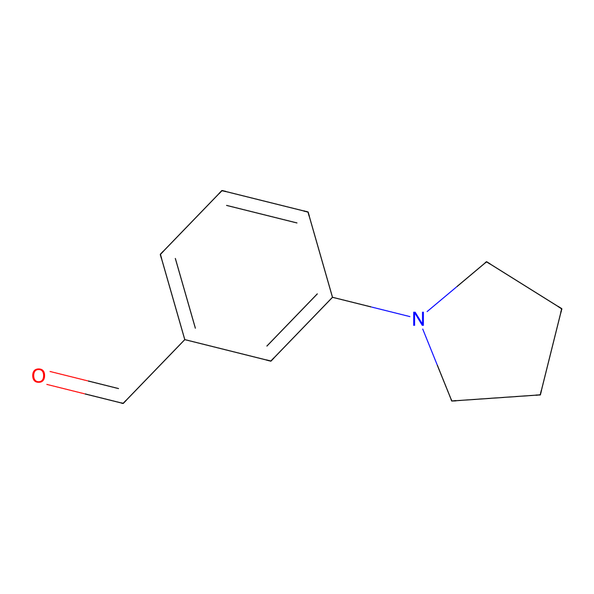 3-Pyrrolidin-1-ylbenzaldehyde molecular structure, CAS 857283-89-7