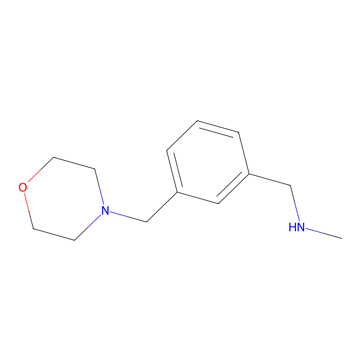 N-methyl-1-[3-(morpholin-4-ylmethyl)phenyl]methanamine molecular structure, CAS 857283-92-2