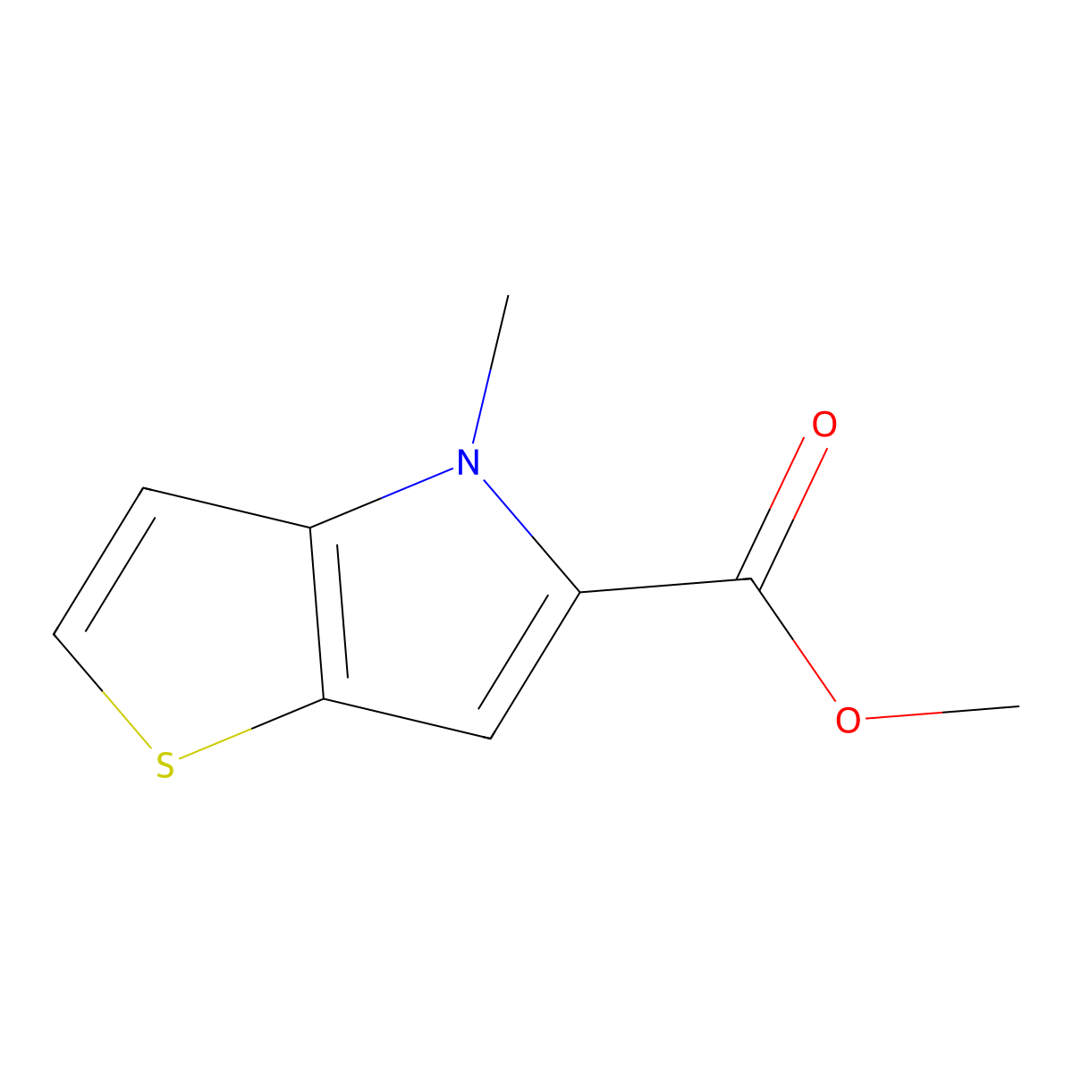 methyl 4-methyl-4H-thieno[3,2-b]pyrrole-5-carboxylate molecular structure, CAS 857284-01-6
