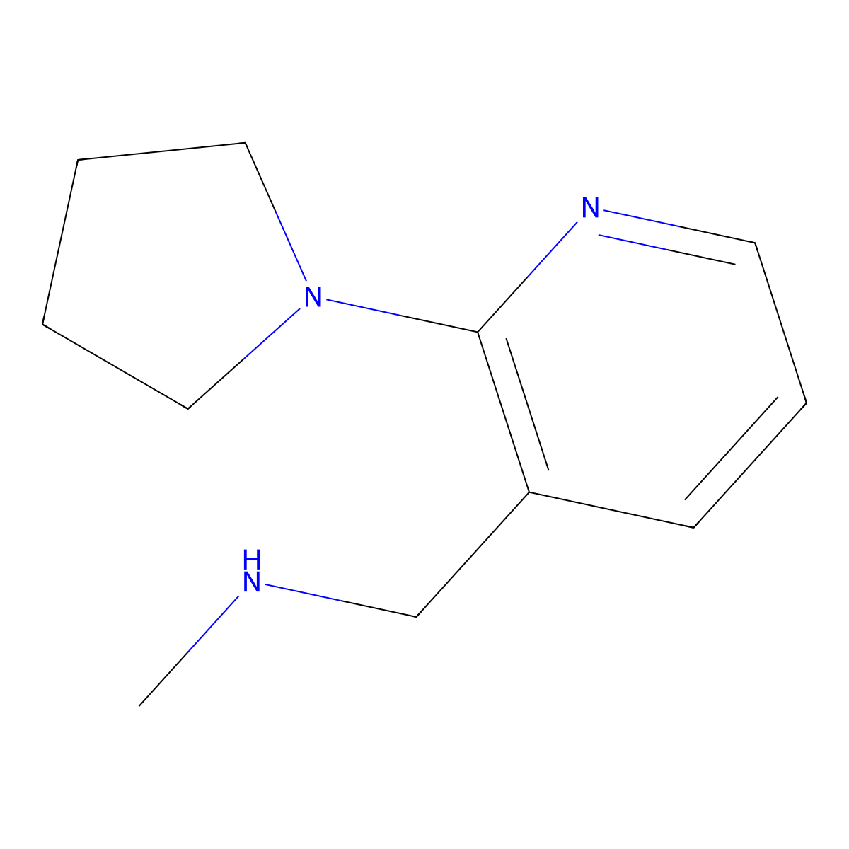 N-Methyl-N-[(2-pyrrolidin-1-ylpyridin-3-yl)methyl]amine molecular structure, CAS 857284-17-4