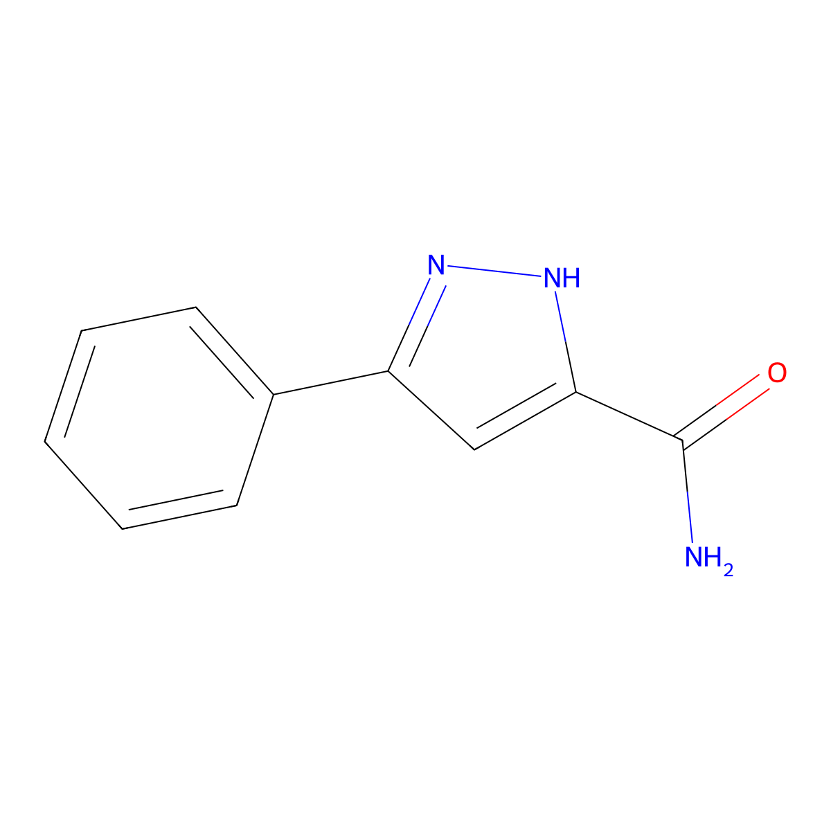 3-Phenyl-1H-pyrazole-5-carboxamide molecular structure, CAS 857284-19-6