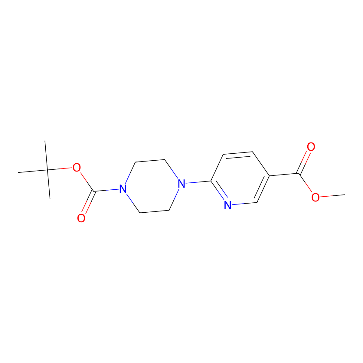 tert-Butyl 4-[5-(methoxycarbonyl)pyridin-2-yl]piperazine-1-carboxylate molecular structure, CAS 857284-21-0