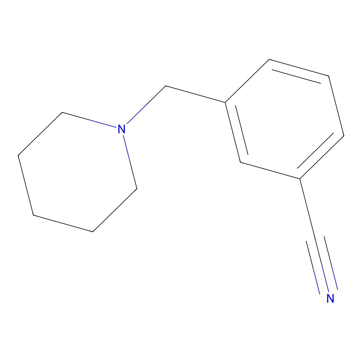 3-(Piperidin-1-ylmethyl)benzonitrile molecular structure, CAS 857284-22-1