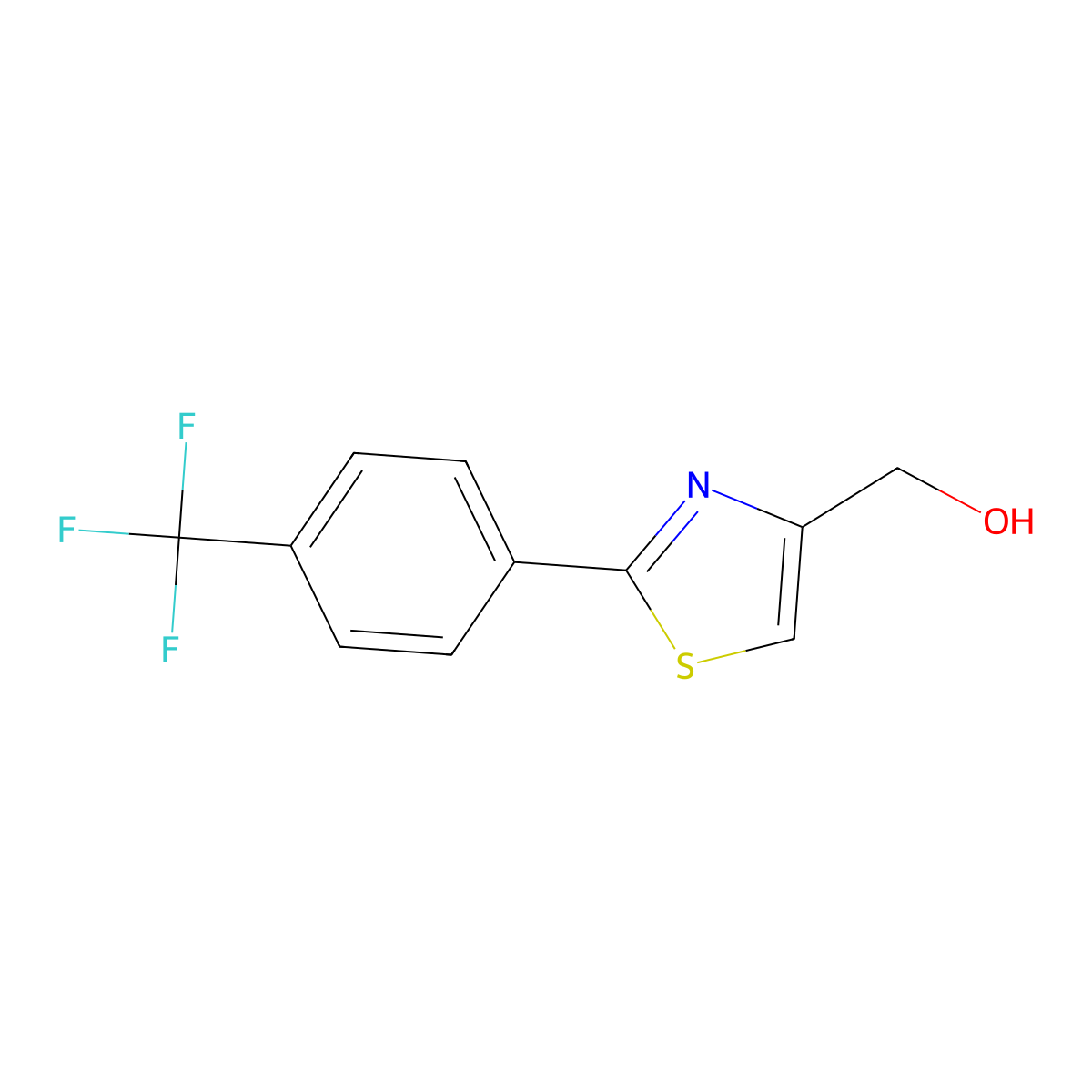 [2-[4-(Trifluoromethyl)phenyl]-1,3-thiazol-4-yl]methanol molecular structure, CAS 857284-25-4