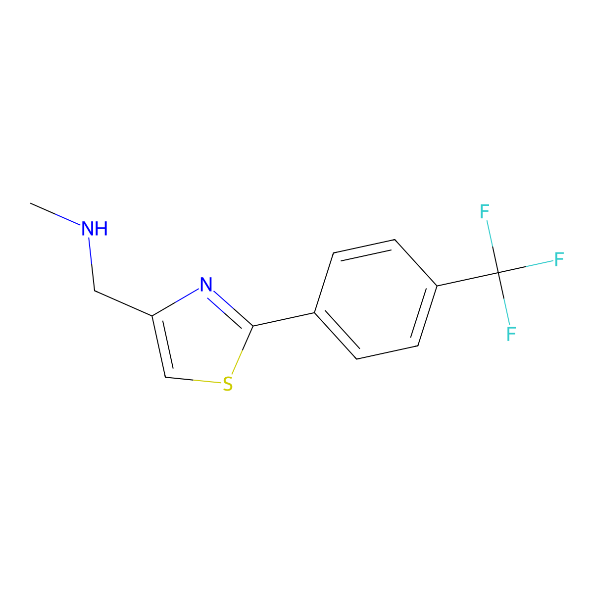 N-methyl-1-[2-[4-(trifluoromethyl)phenyl]-1,3-thiazol-4-yl]methanamine molecular structure, CAS 857284-26-5