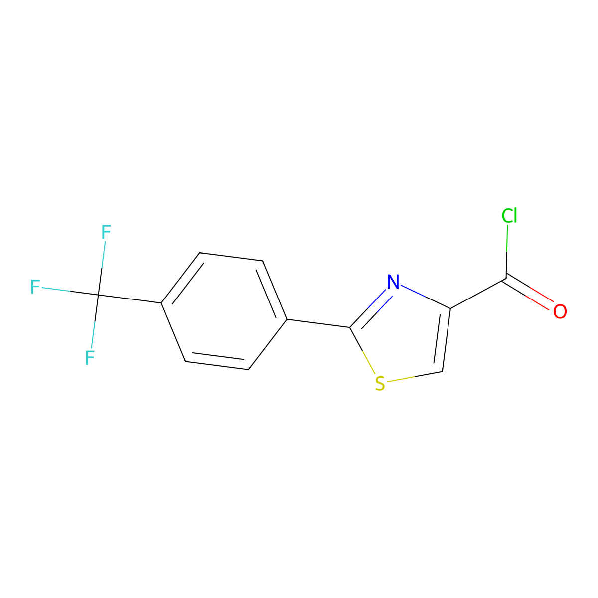 2-[4-(Trifluoromethyl)phenyl]-1,3-thiazole-4-carbonyl chloride molecular structure, CAS 857284-28-7