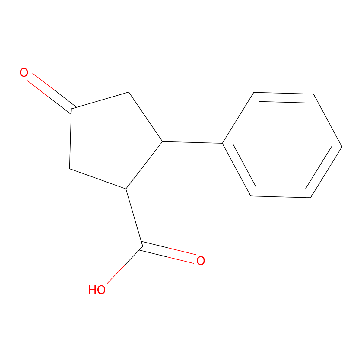 4-Oxo-2-phenyl-cyclopentanecarboxylic acid molecular structure, CAS 85729-34-6