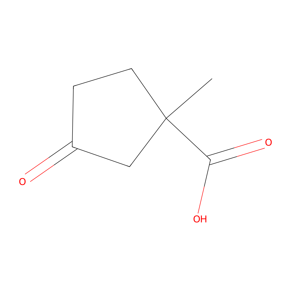1-Methyl-3-oxocyclopentane-1-carboxylic acid molecular structure, CAS 85729-35-7