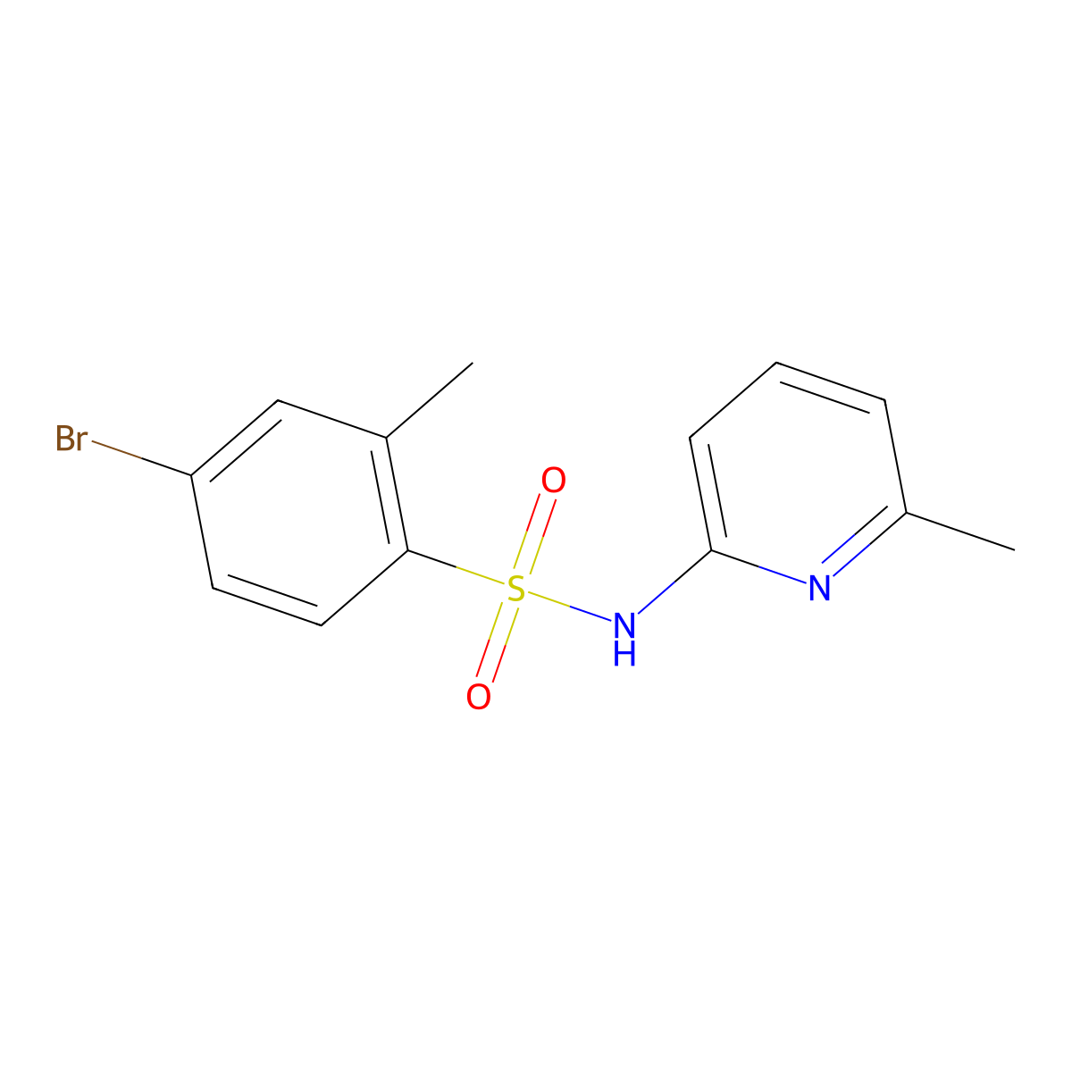 4-Bromo-2-methyl-n-(6-methyl-2-pyridyl)benzenesulfonamide molecular structure, CAS 857292-70-7