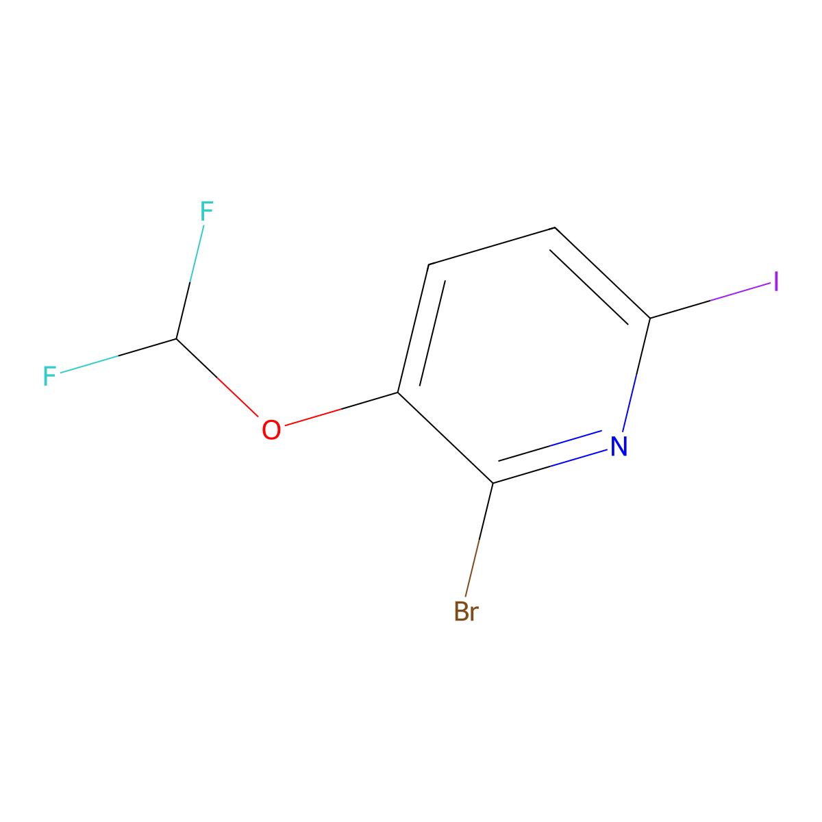 2-Bromo-3-(difluoromethoxy)-6-iodopyridine molecular structure, CAS 857295-23-9