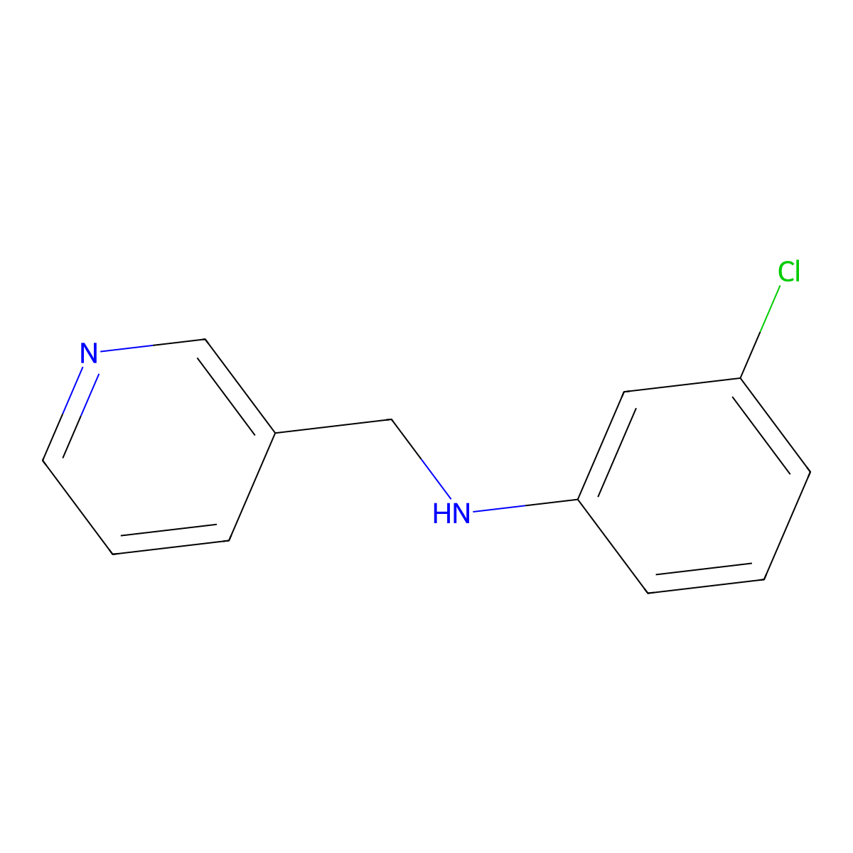 3-chloro-N-[(pyridin-3-yl)methyl]aniline molecular structure, CAS 857295-29-5