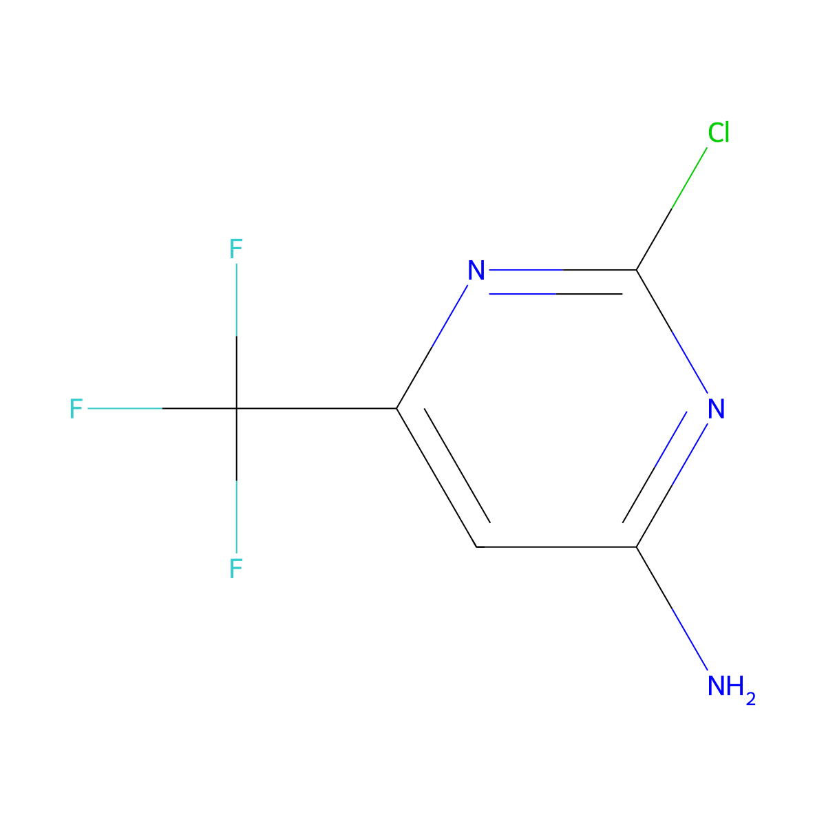 2-Chloro-6-(trifluoromethyl)pyrimidin-4-amine molecular structure, CAS 85730-36-5