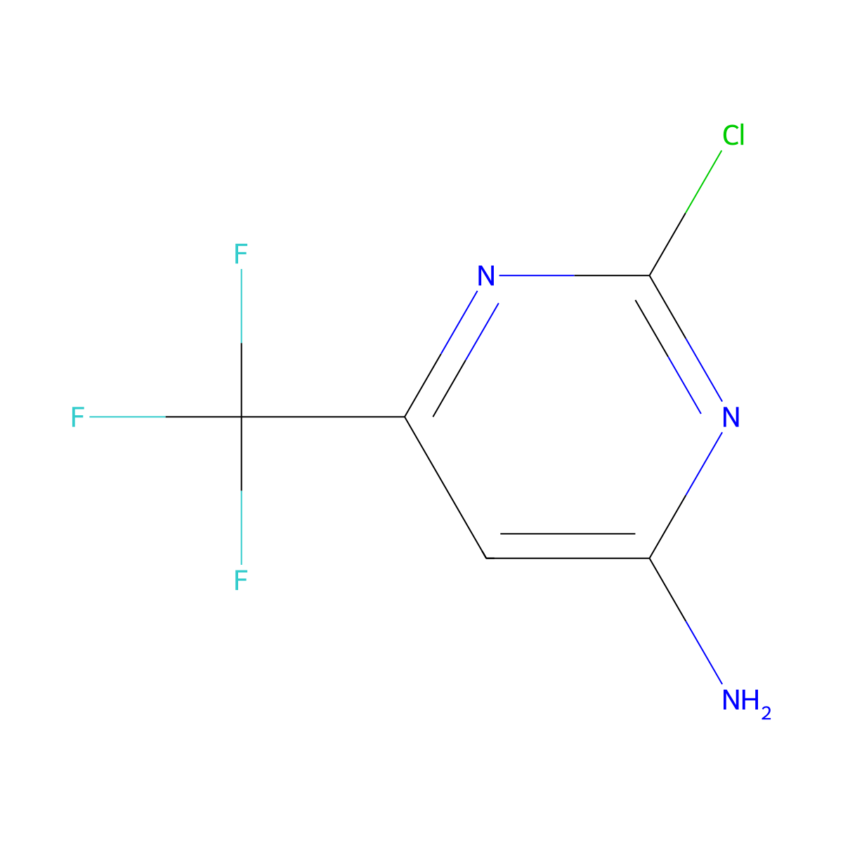 2-Chloro-6-(trifluoromethyl)pyrimidin-4-amine molecular structure, CAS 85730-36-5