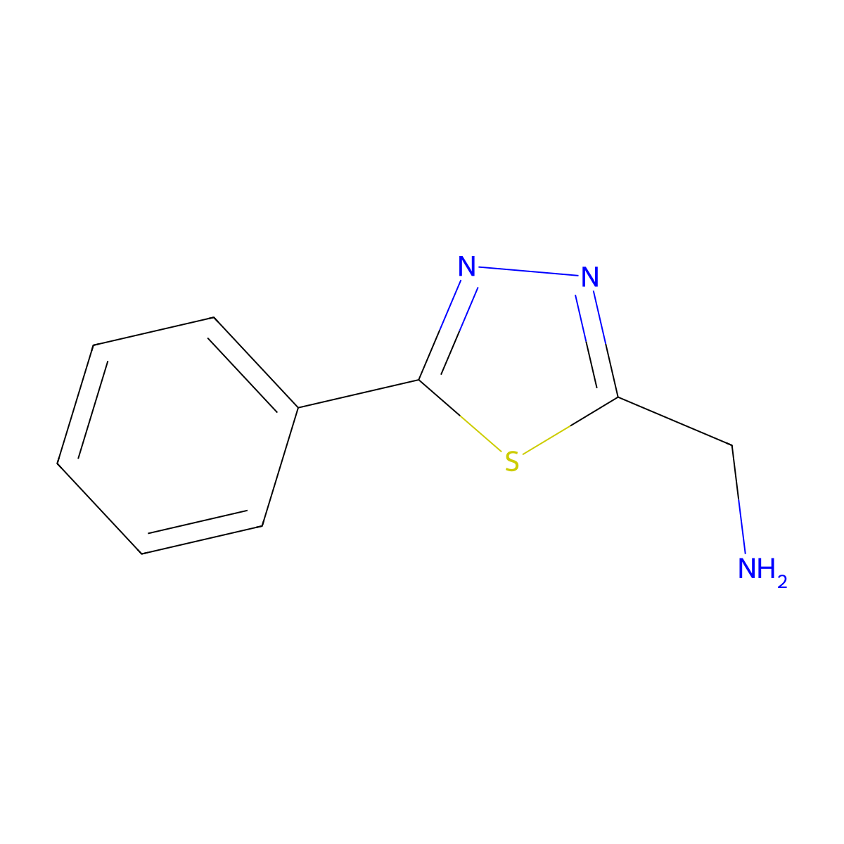 (5-Phenyl-1,3,4-thiadiazol-2-YL)methanamine molecular structure, CAS 85730-57-0
