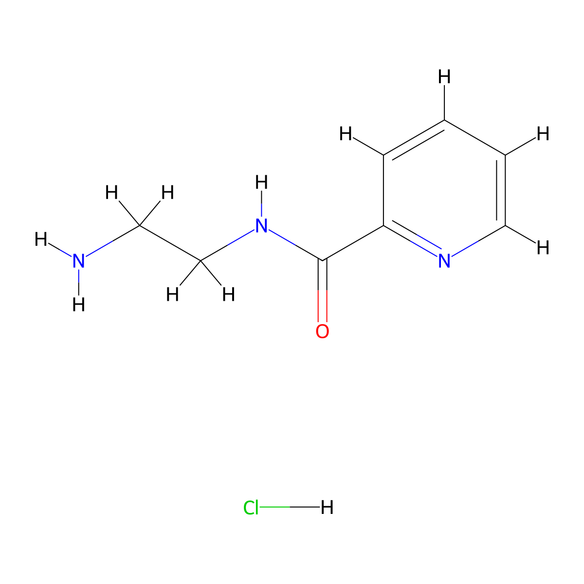 N-(2-aminoethyl)picolinamide hydrochloride molecular structure, CAS 85730-87-6