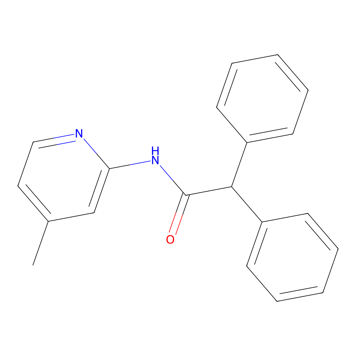 N-(4-methylpyridin-2-yl)-2,2-diphenylacetamide molecular structure, CAS 85731-10-8