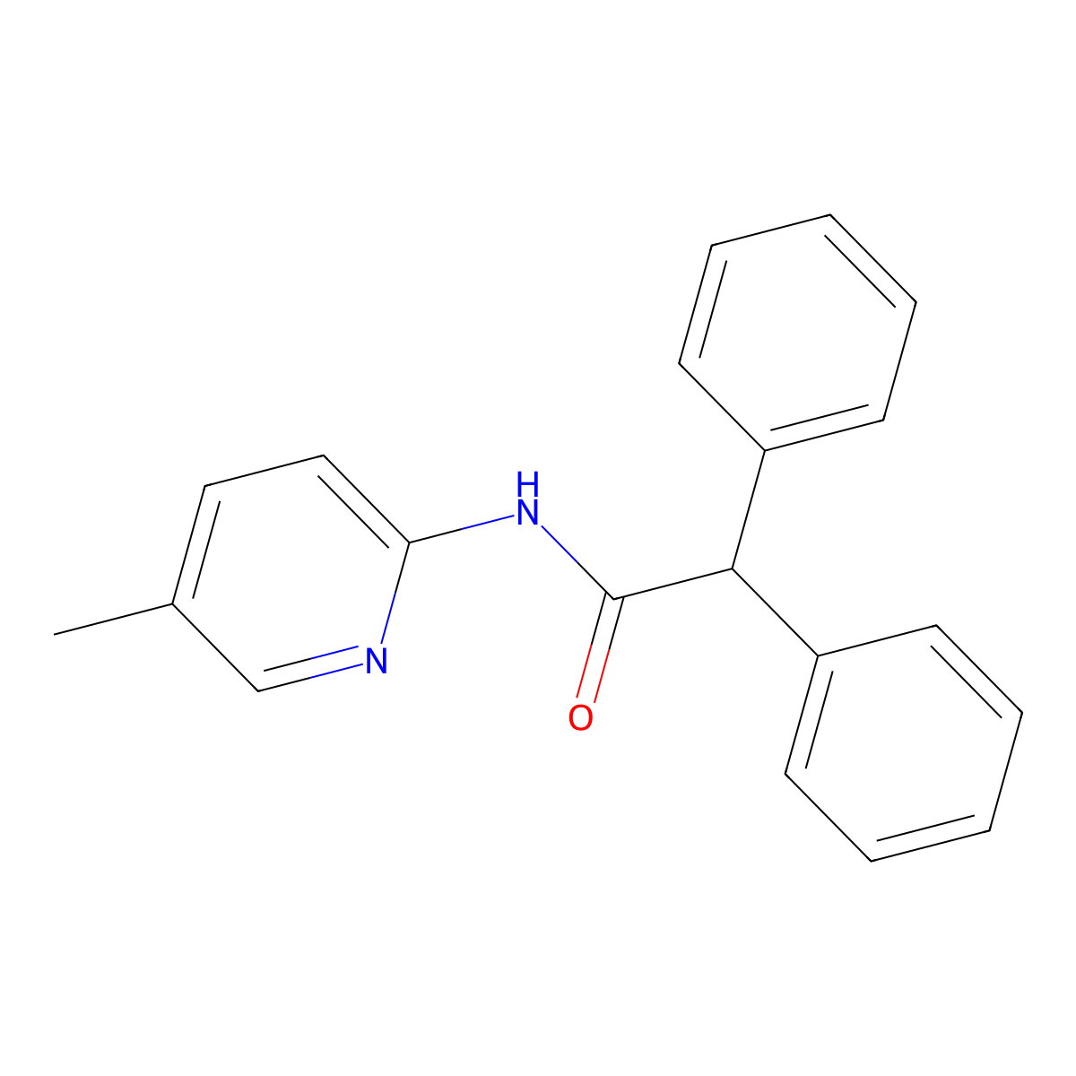 N-(5-methylpyridin-2-yl)-2,2-diphenylacetamide molecular structure, CAS 85731-11-9