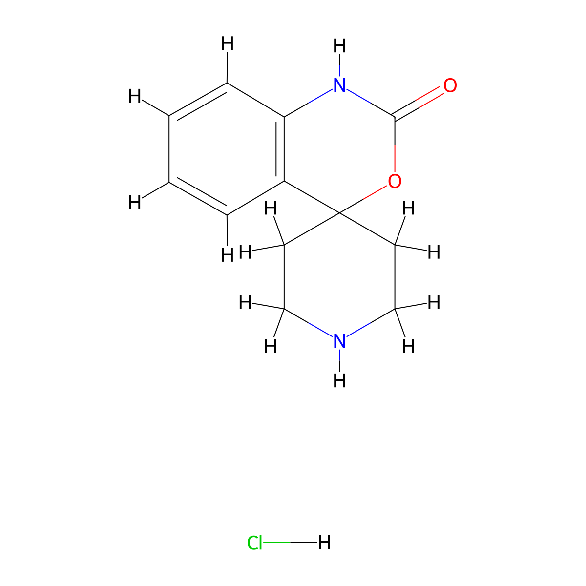 1,2-Dihydrospiro[3,1-benzoxazine-4,4'-piperidine]-2-one hydrochloride molecular structure, CAS 85732-37-2