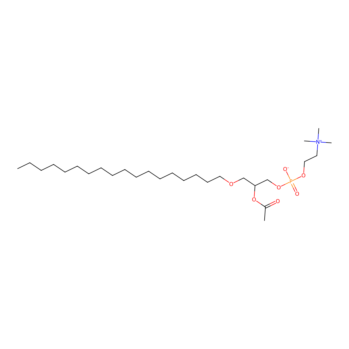 3,5,9-Trioxa-4-phosphaheptacosan-1-aminium, 7-(acetyloxy)-4-hydroxy-N,N,N-trimethyl-, inner salt, 4-oxide molecular structure, CAS 85733-91-1