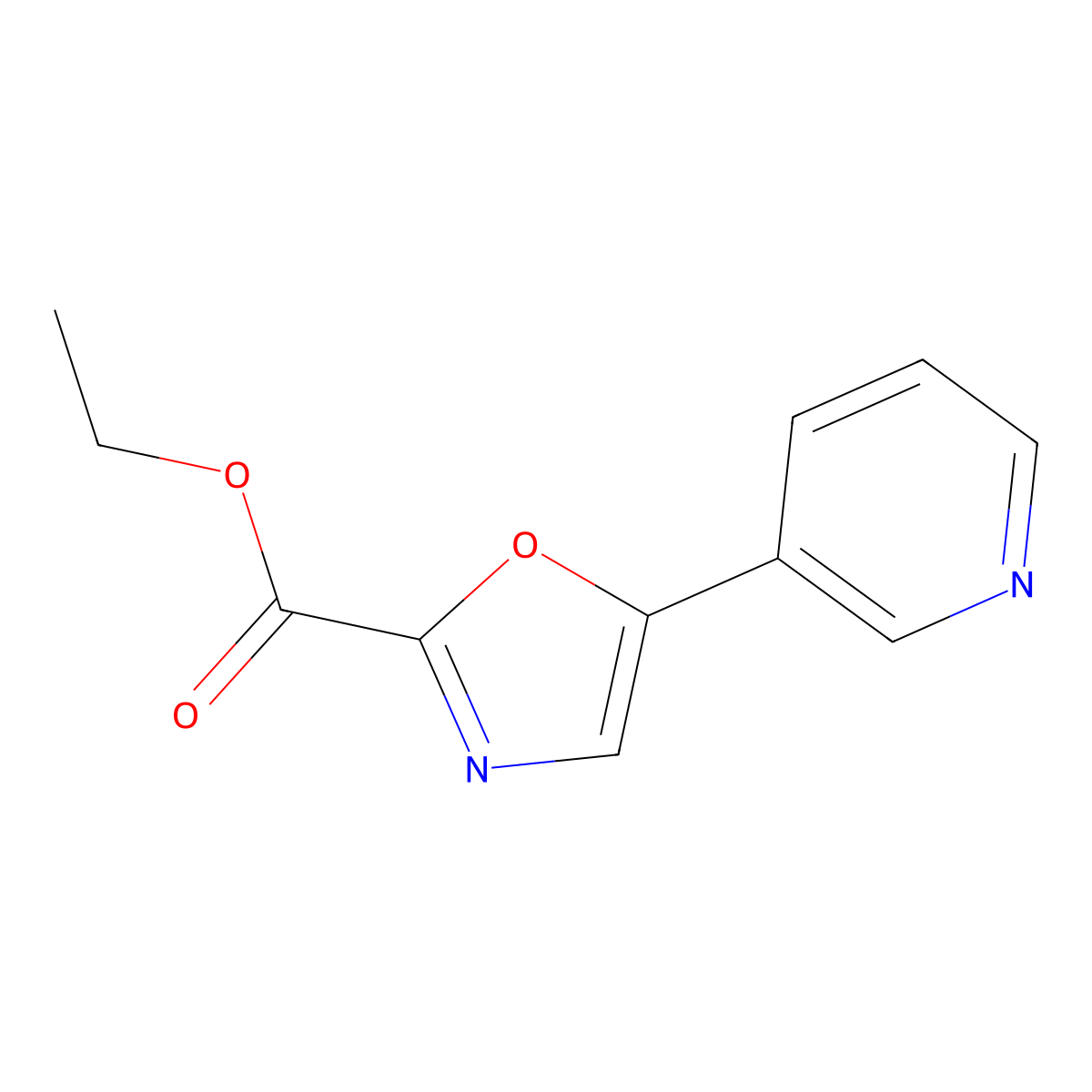 5-Pyridin-3-yl-oxazole-2-carboxylic acid ethyl ester molecular structure, CAS 857334-87-3
