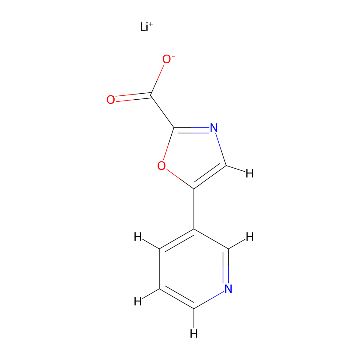 Lithium 5-(pyridin-3-yl)oxazole-2-carboxylate molecular structure, CAS 857334-88-4