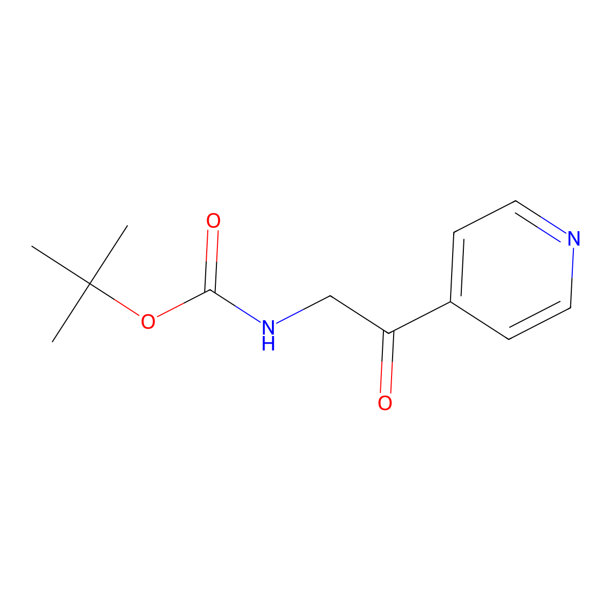 Tert-butyl [2-oxo-2-(pyridin-4-yl)ethyl]carbamate molecular structure, CAS 857334-89-5