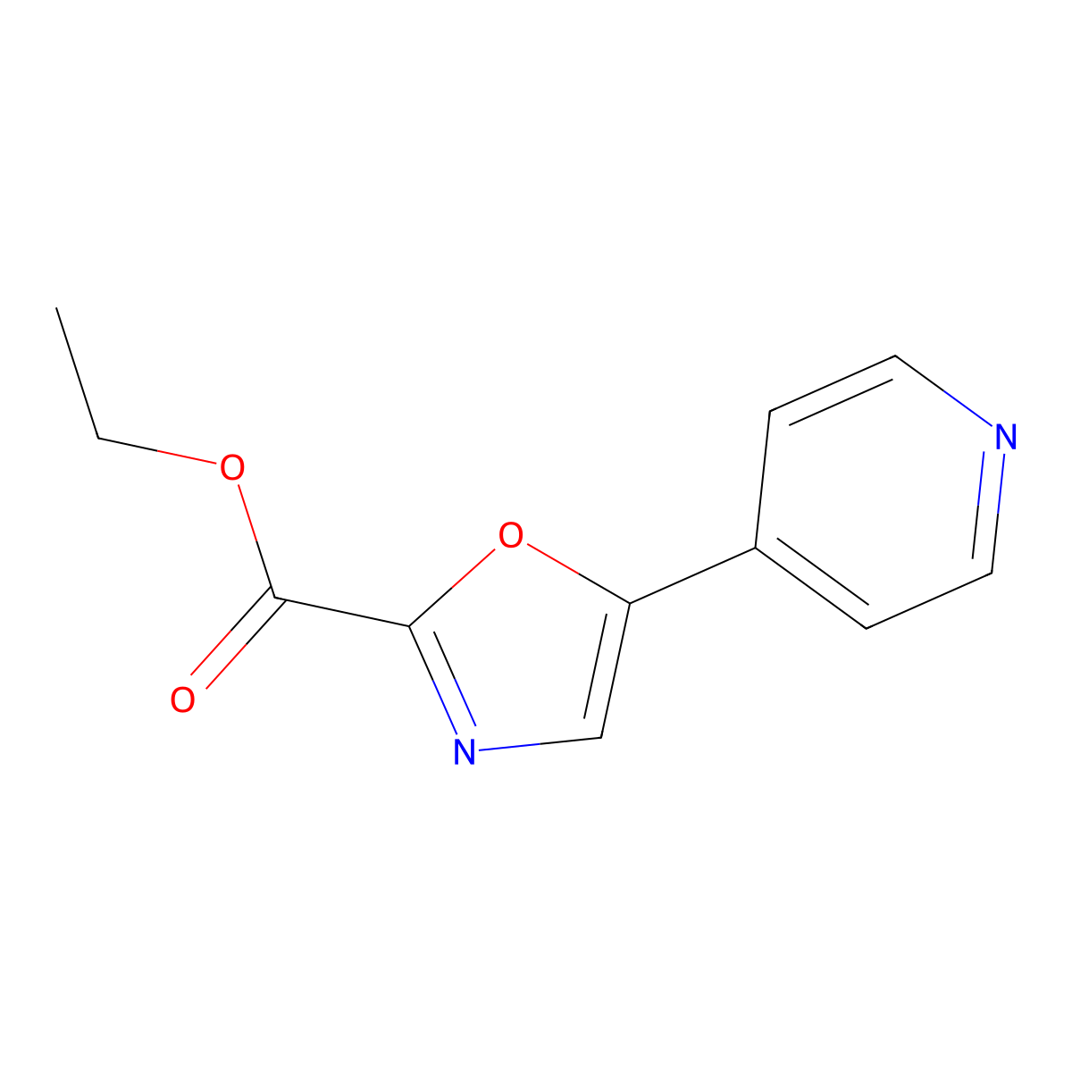 Ethyl 5-(pyridin-4-yl)oxazole-2-carboxylate molecular structure, CAS 857334-90-8