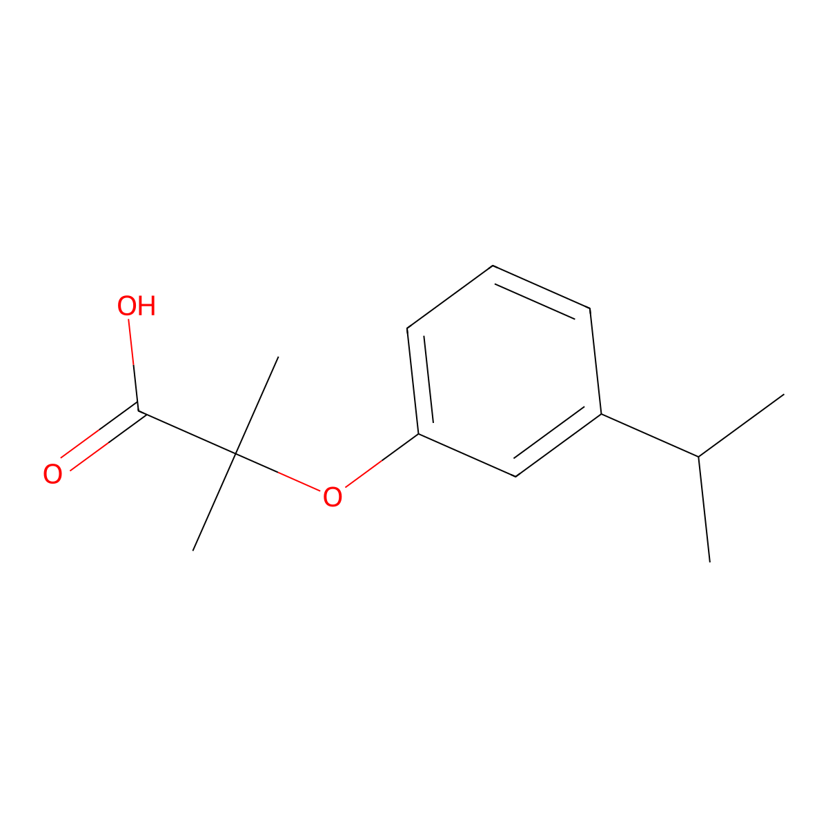 2-Methyl-2-[3-(propan-2-yl)phenoxy]propanoic acid molecular structure, CAS 857351-97-4