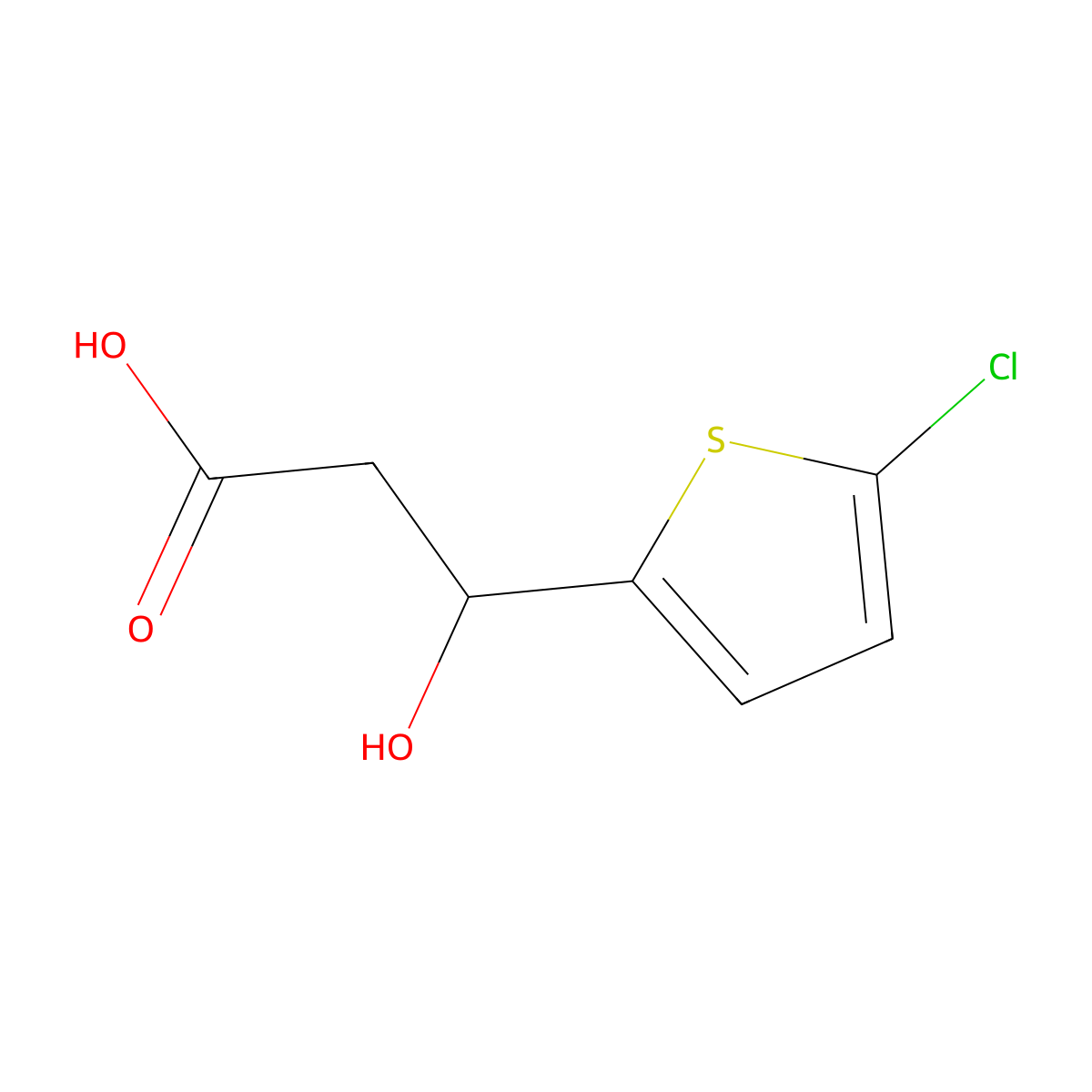 3-(5-Chlorothiophen-2-yl)-3-hydroxypropanoic acid molecular structure, CAS 857362-32-4