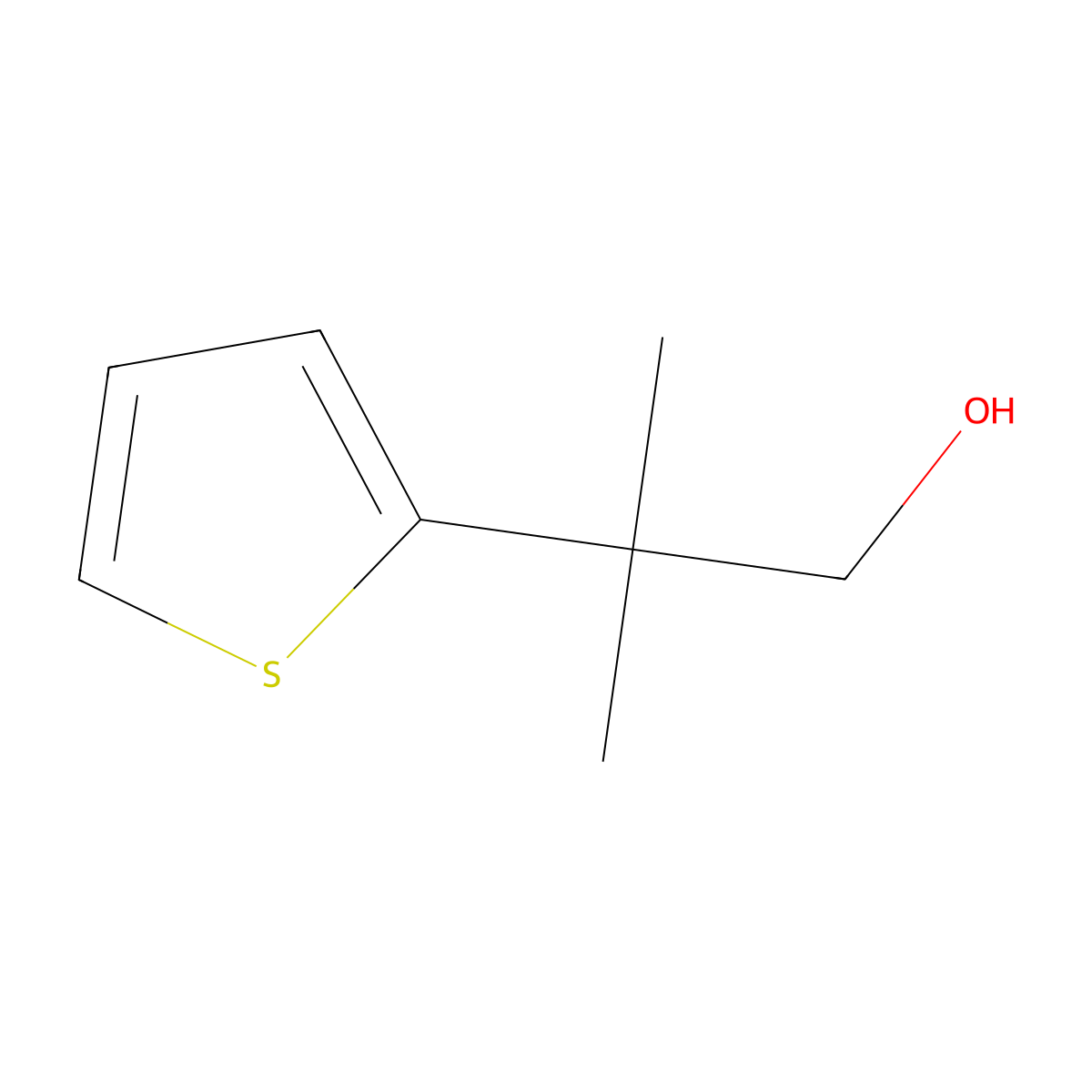 2-Methyl-2-(2-thienyl)propan-1-ol molecular structure, CAS 857362-69-7