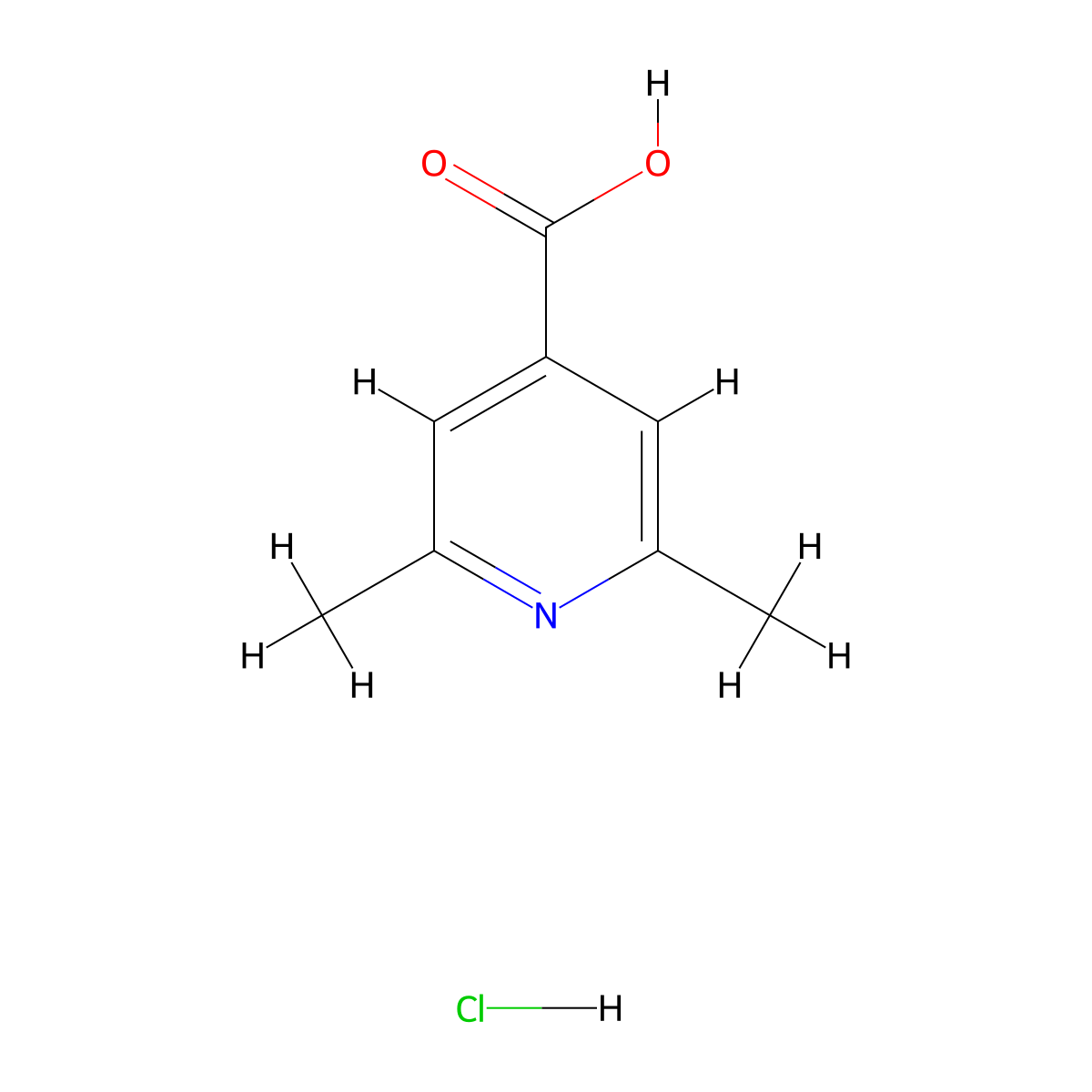 2,6-Dimethylisonicotinic acid hydrochloride molecular structure, CAS 857363-49-6